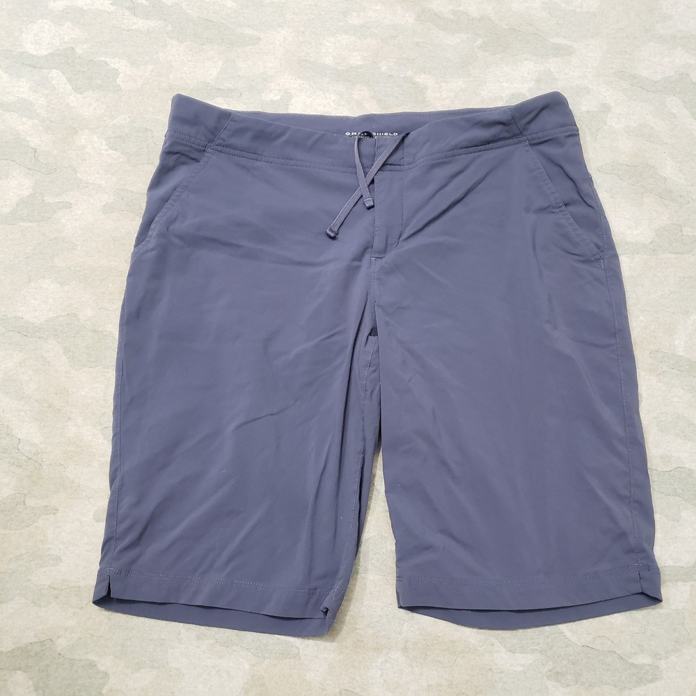 Columbia Shorts Women 12 Blue Omni-Shield Nylon Blend Hiking Outdoor Active